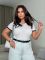 Женская однотонная футболка белого цвета