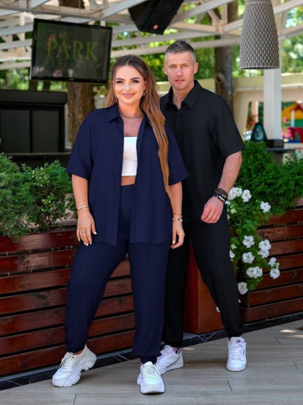 Летний и легкий костюм унисекс «Unisex» черного цвета