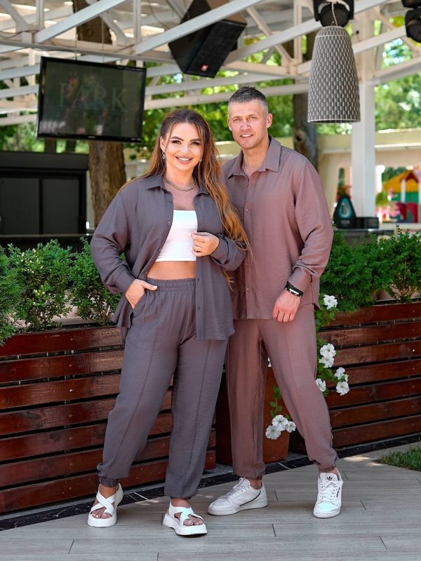Летний и легкий костюм унисекс «Unisex-2» цвета мокко