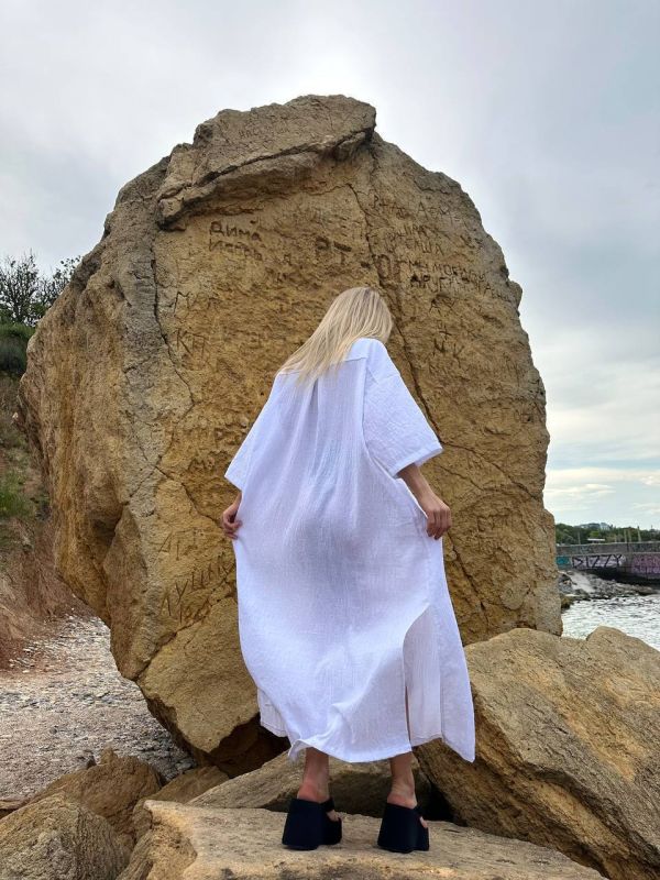 Удлиненное платье-рубашка