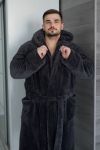 Халат махровый (Unisex) графитового цвета