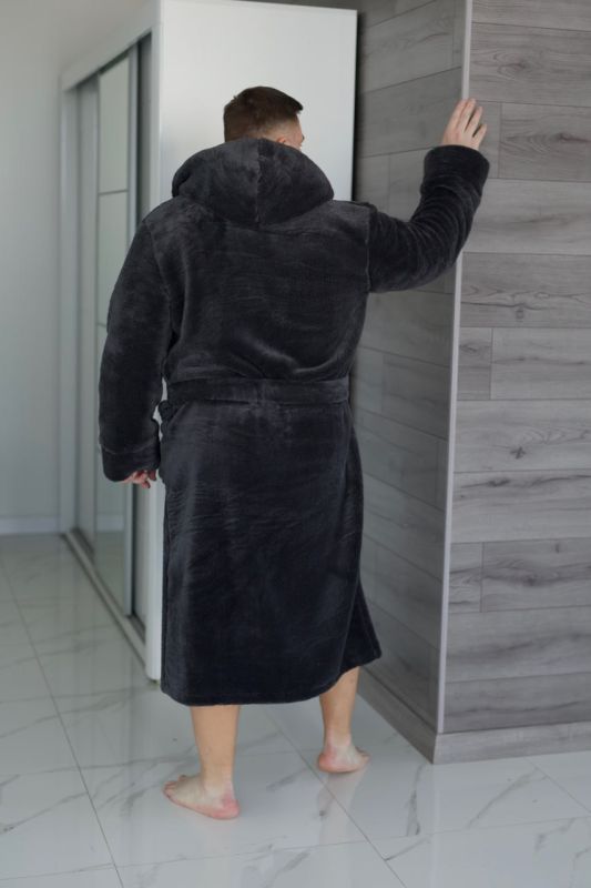Халат махровый (Unisex) графитового цвета