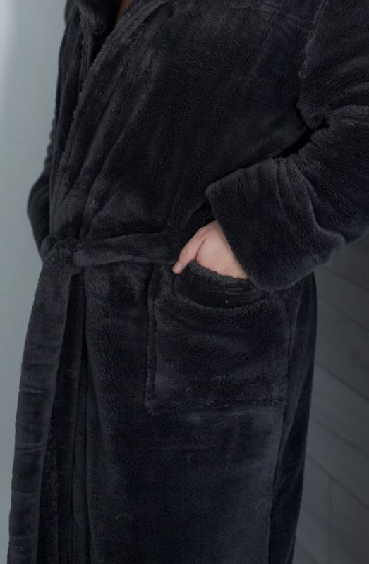 Халат махровый (Unisex) графитового цвета