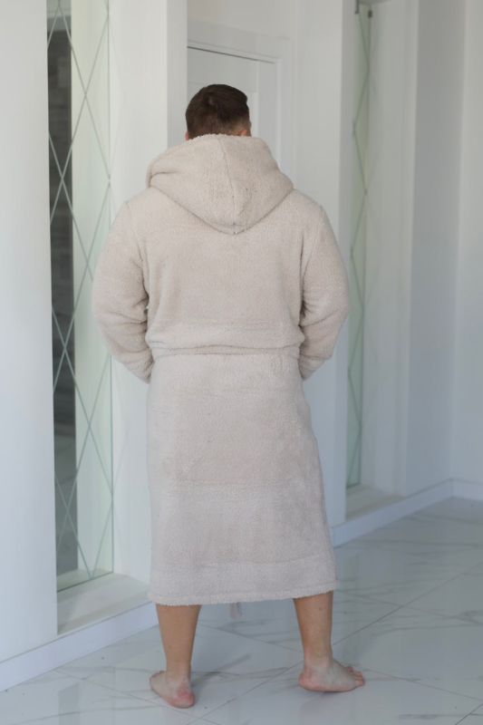 Халат махровый (Unisex) молочного цвета