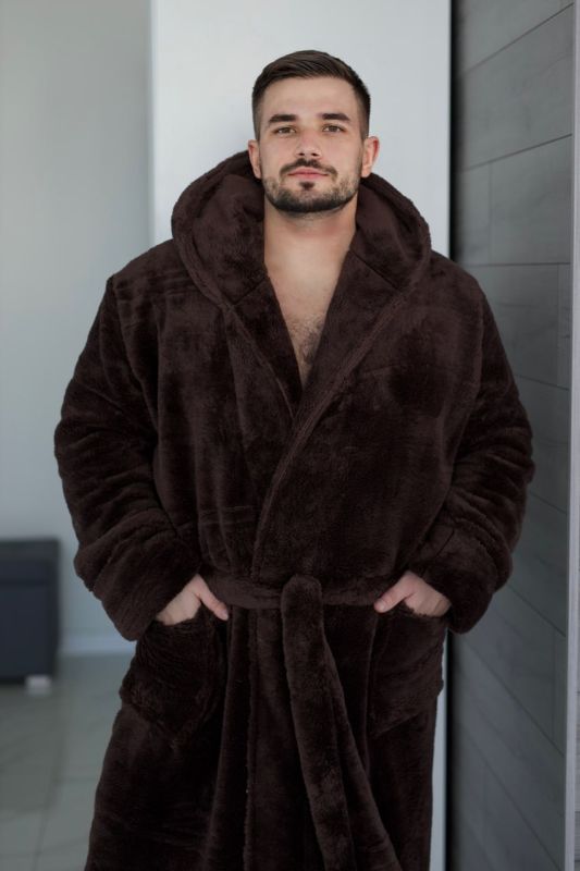 Халат махровый (Unisex) шоколадного цвета