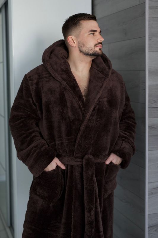 Халат махровый (Unisex) шоколадного цвета