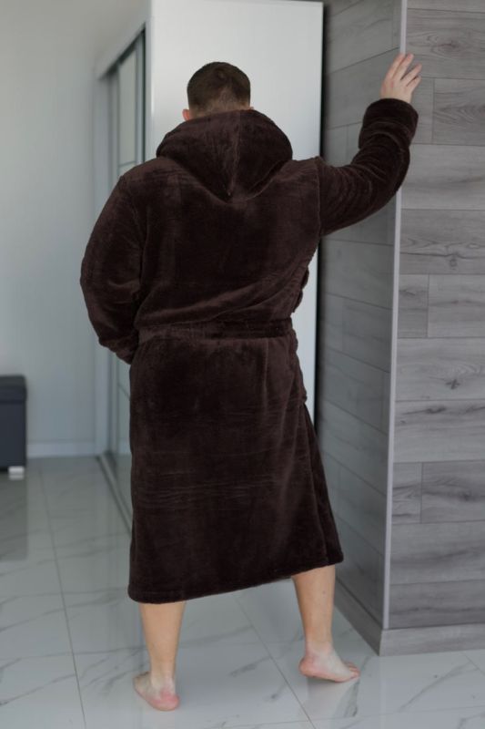 Халат махровый (Unisex) шоколадного цвета