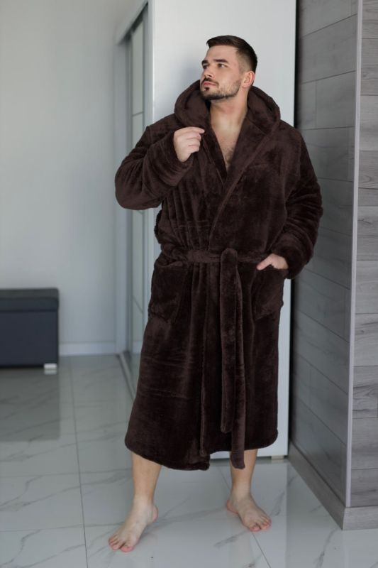 Халат махровый (Unisex) шоколадного цвета