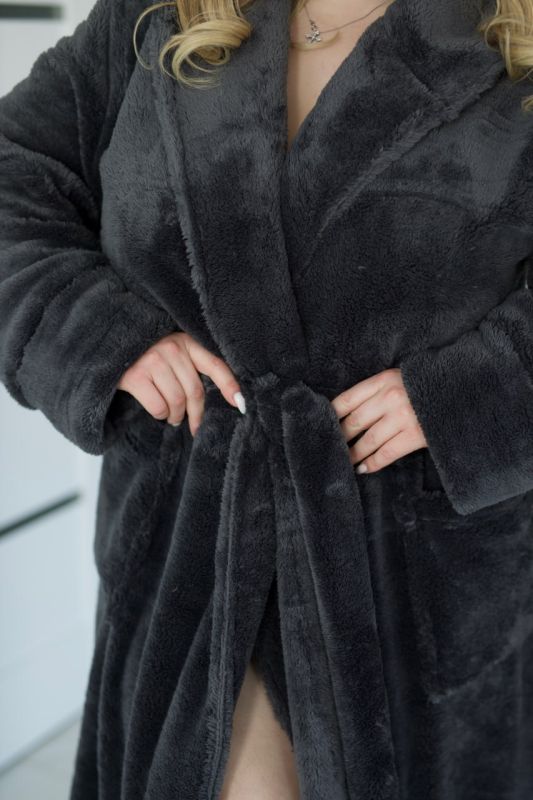 Халат махровый (Unisex) графитового цвета