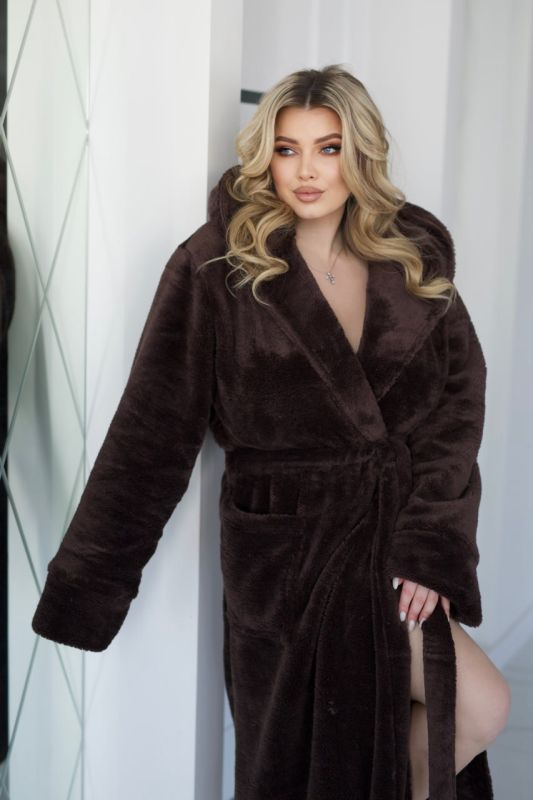 Халат махровый (Unisex) шоколадного цвета
