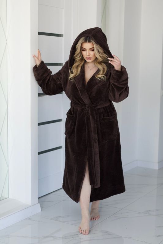 Халат махровый (Unisex) шоколадного цвета