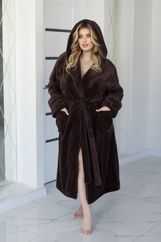 Халат махровый (Unisex) шоколадного цвета