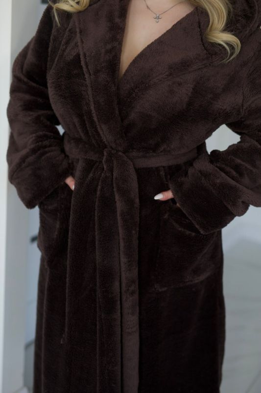 Халат махровый (Unisex) шоколадного цвета