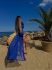 Длинное шифоновое платье-накидка цвета электрик