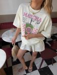 Женский костюм с ярким принтом MATCHA лимонного цвета