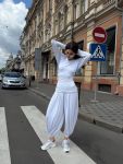 Стильный костюм кофты и брюки Аладины цвета меланж