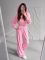 Велюровый плюшевый костюм двойка розового цвета